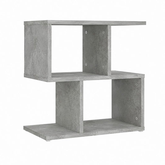 Nachttisch Betonoptik aus Spanplatte mit 2 offenen Fächern 60 x 30 x 60 cm