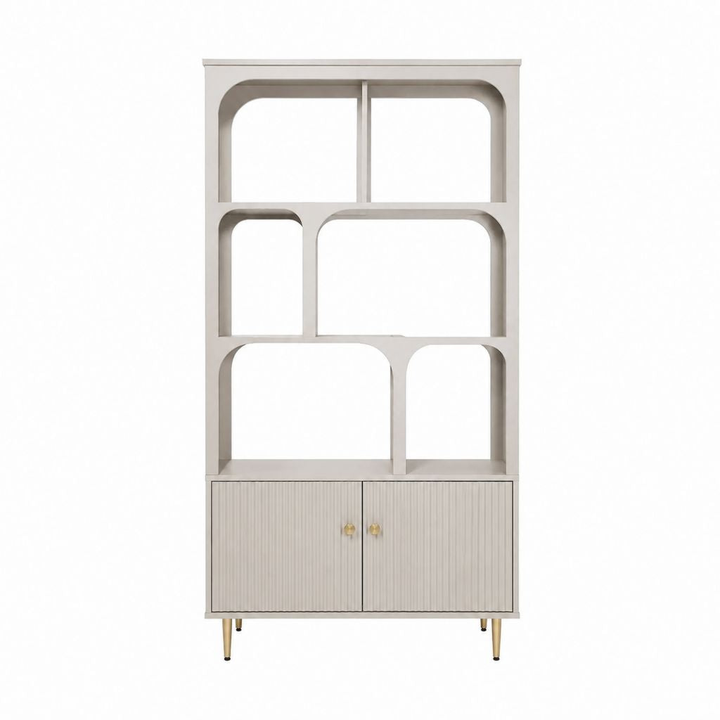 Bücherregal mit Schrank Weiß aus MDF 90 x 40 x 190 cm