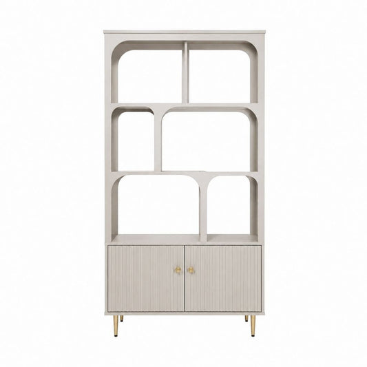 Bücherregal mit Schrank Weiß aus MDF 90 x 40 x 190 cm
