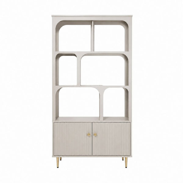 Bücherregal mit Schrank Weiß aus MDF 90 x 40 x 190 cm