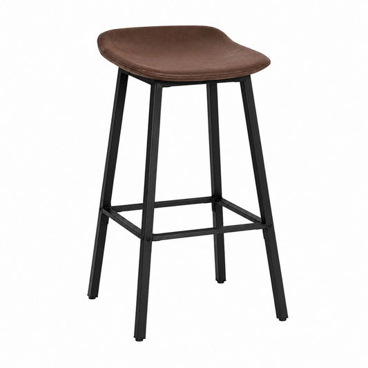 Barhocker braun mit PU-Kunstleder Stahlgestell 44 x 42 x 75 cm