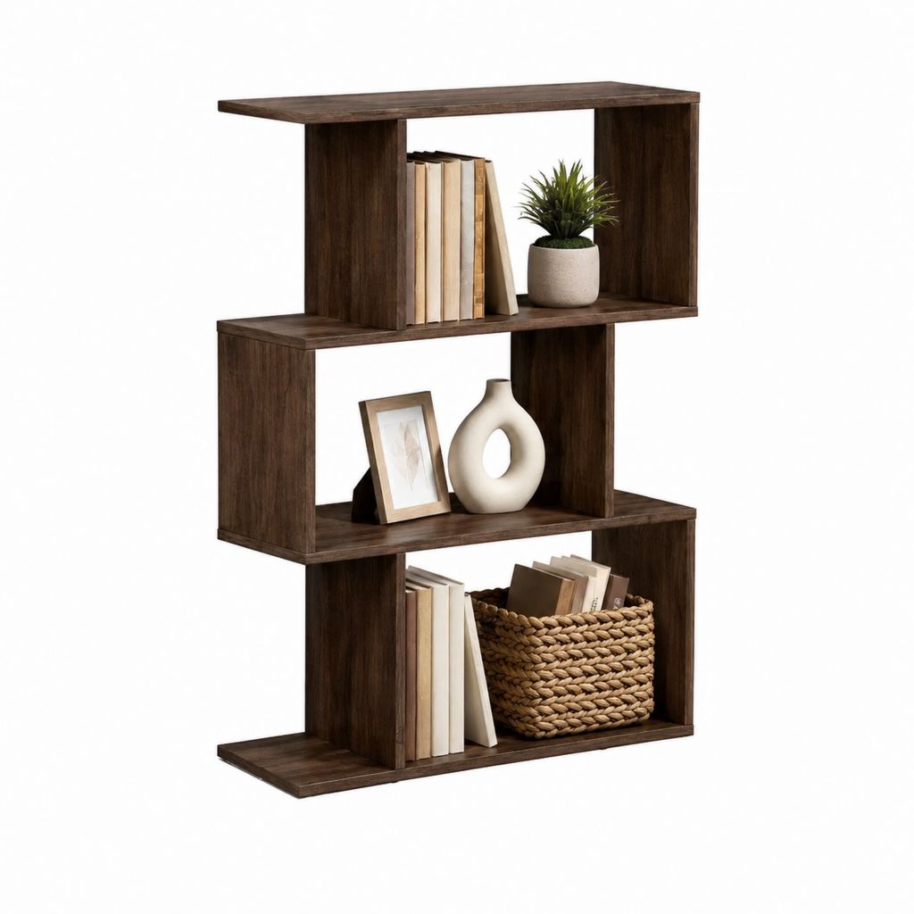 Bücherregal Raumteiler dunkelbraun aus Spanplatte 80 x 30 x 120 cm