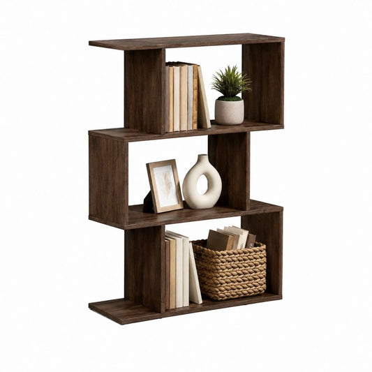 Bücherregal Raumteiler dunkelbraun aus Spanplatte 80 x 30 x 120 cm