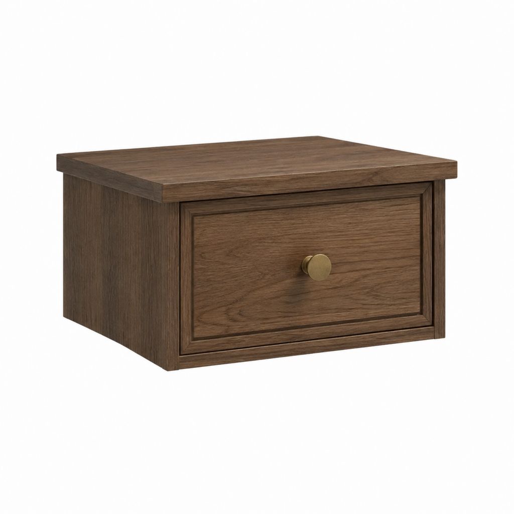 Nachttisch zur Wandmontage Nussbraun MDF rechteckig mit Schublade 50 x 35 x 25 cm