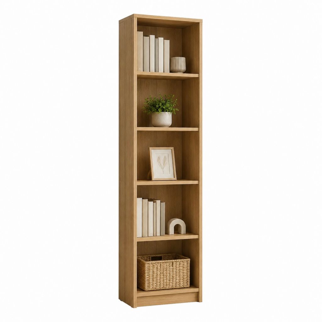 Bücherregal Standregal Eiche-Optik Spanplatte rechteckig 180 x 40 x 30 cm mit 5 Fächern