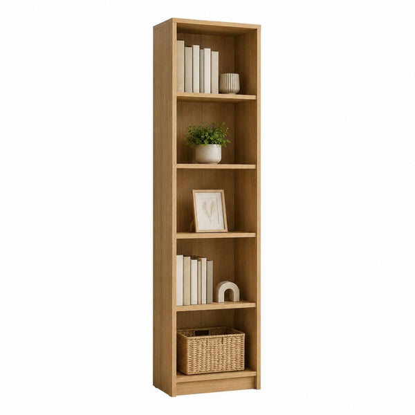 Bücherregal Standregal Eiche-Optik Spanplatte rechteckig 180 x 40 x 30 cm mit 5 Fächern