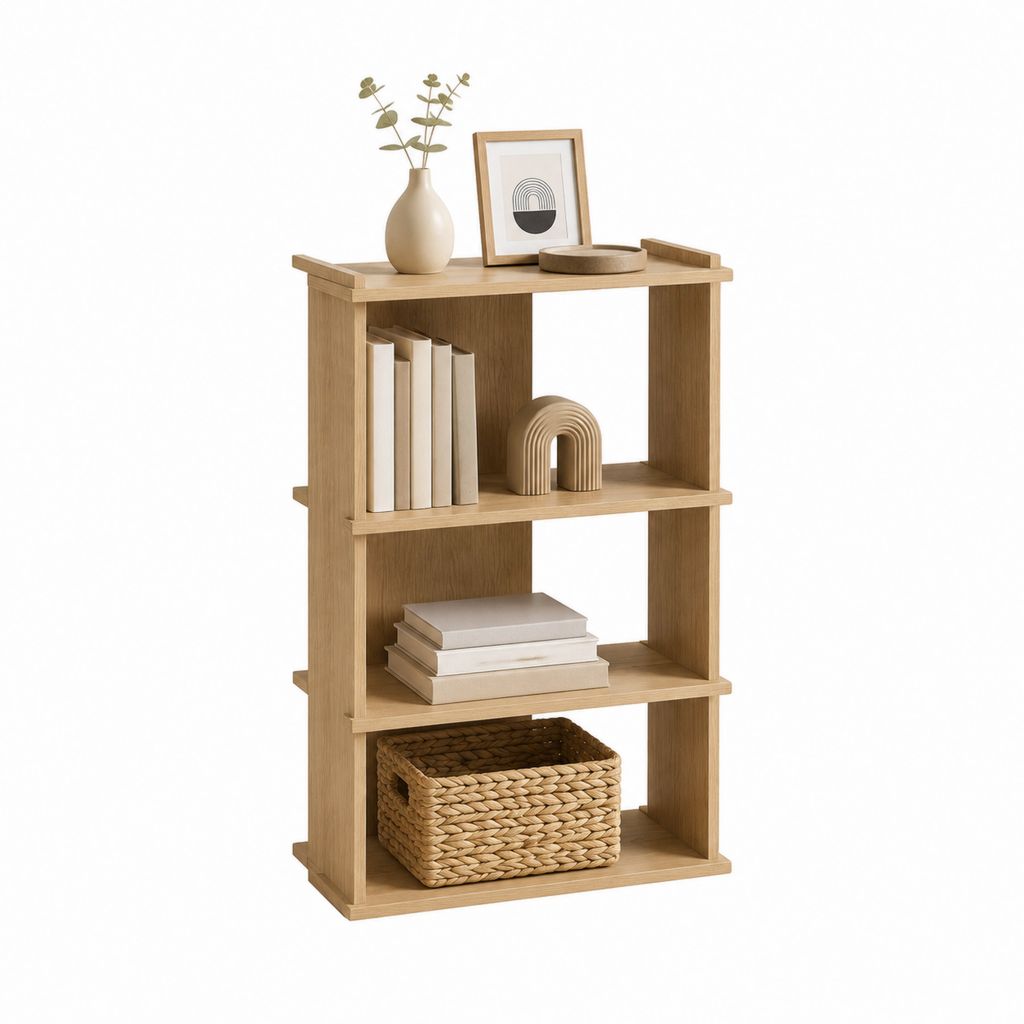 Bücherregal Standregal Eichenoptik MDF rechteckig 60 x 30 x 120 cm mit 4 offenen Fächern