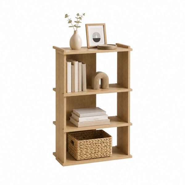 Bücherregal Standregal Eichenoptik MDF rechteckig 60 x 30 x 120 cm mit 4 offenen Fächern