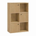 Bücherregal mit Türen Eiche-Optik MDF rechteckig 80 x 30 x 160 cm