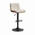 Barhocker höhenverstellbar drehbar Beige mit Polyesterbezug und Formschichtholz 50 x 51 x 91-112 cm
